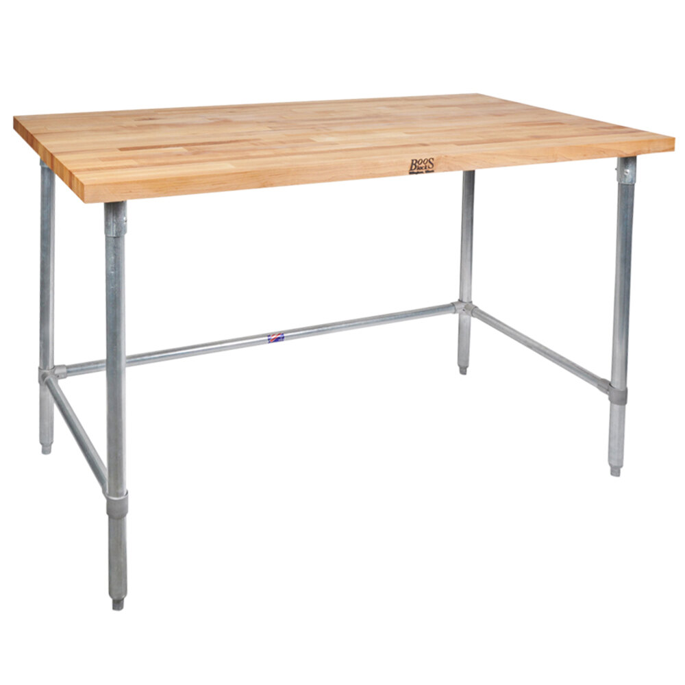 John Boos & Co. HNB16 Wood Top Work Table with Galvanized Base - 36" x 72"