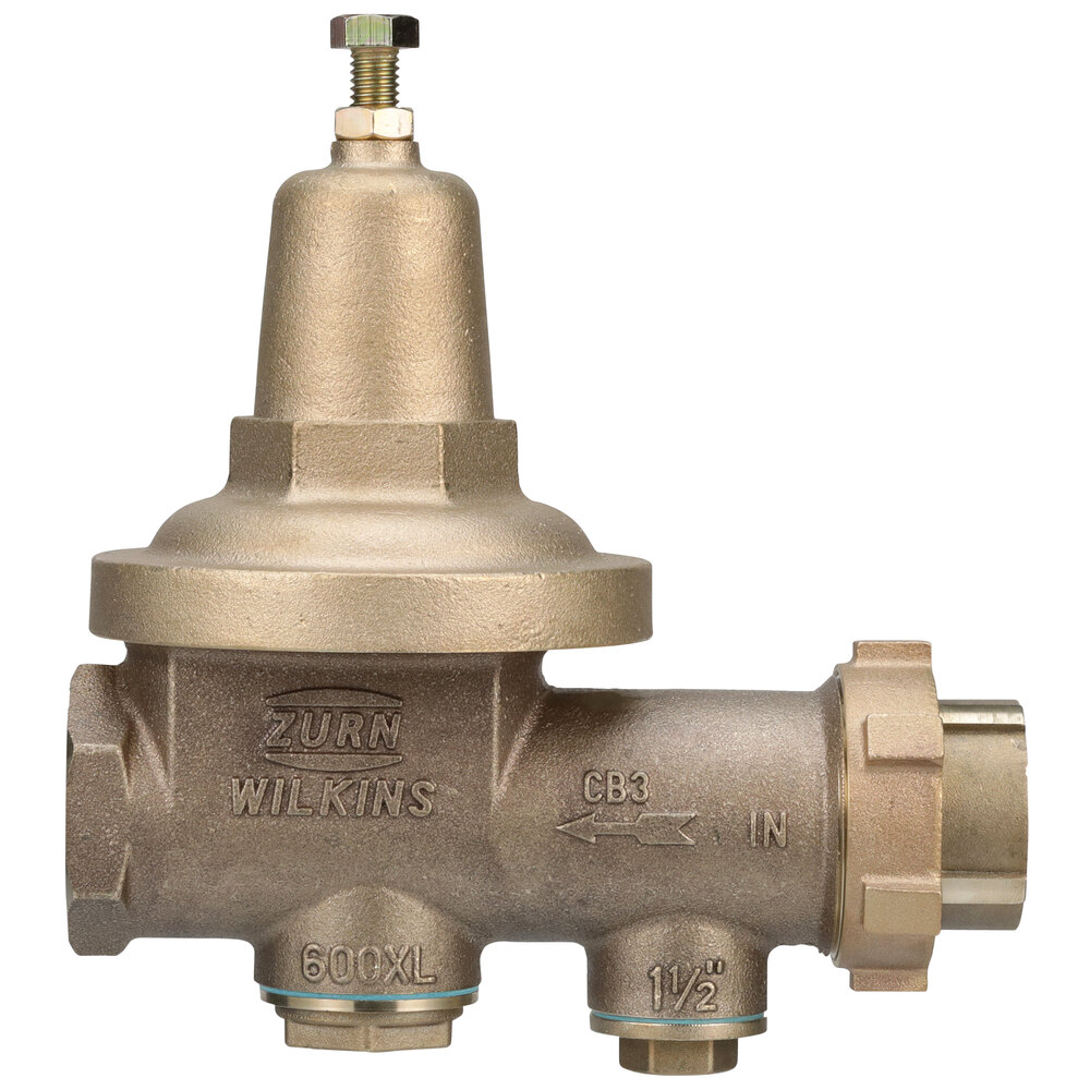 Zurn Elkay 112-600XL 1 1/2" Single Union Water Pressure Reducing Valve with Integral By-pass Check Valve and Strainer