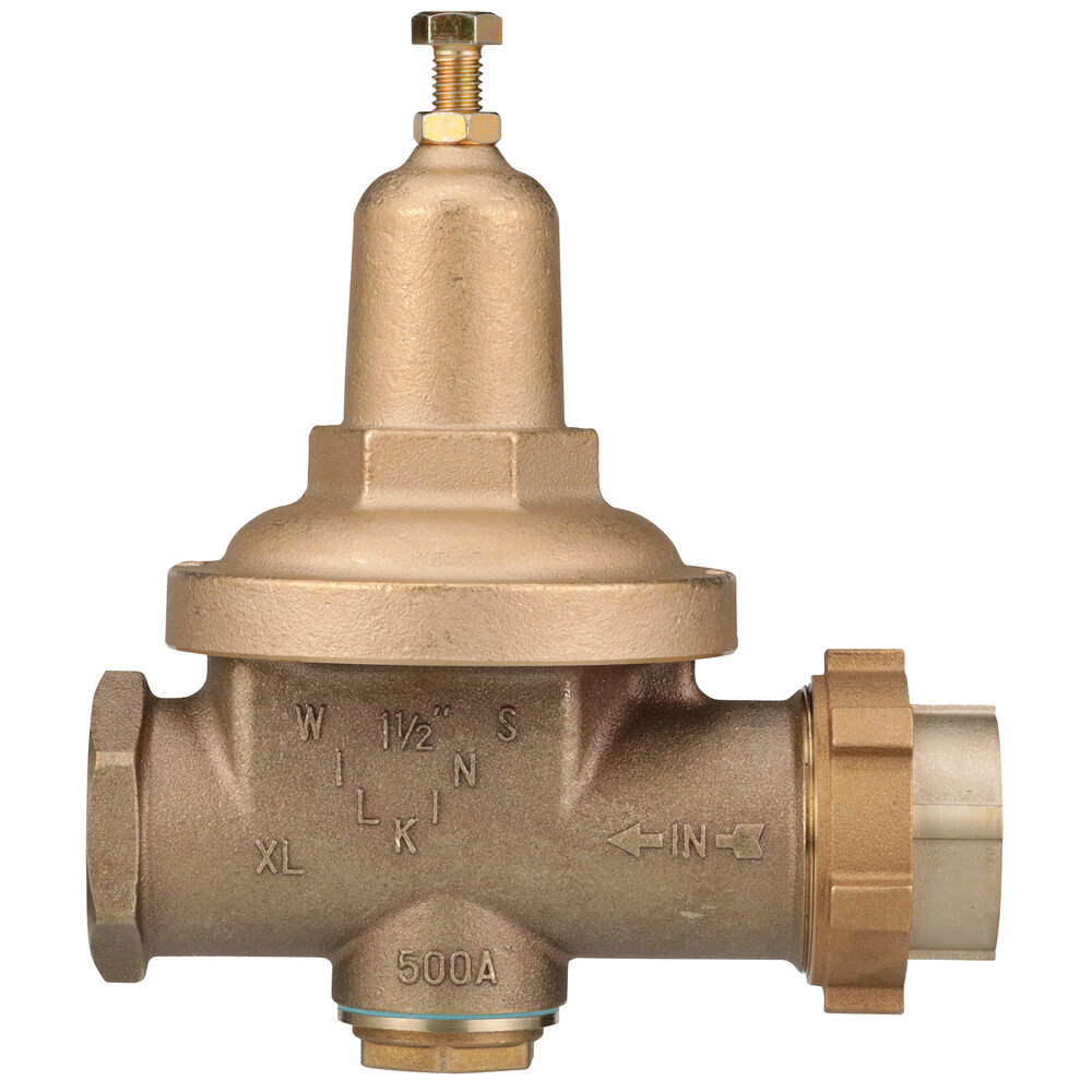 Zurn Elkay 112-500XL 1 1/2" Single Union Water Pressure Reducing Valve with Integral By-pass Check Valve