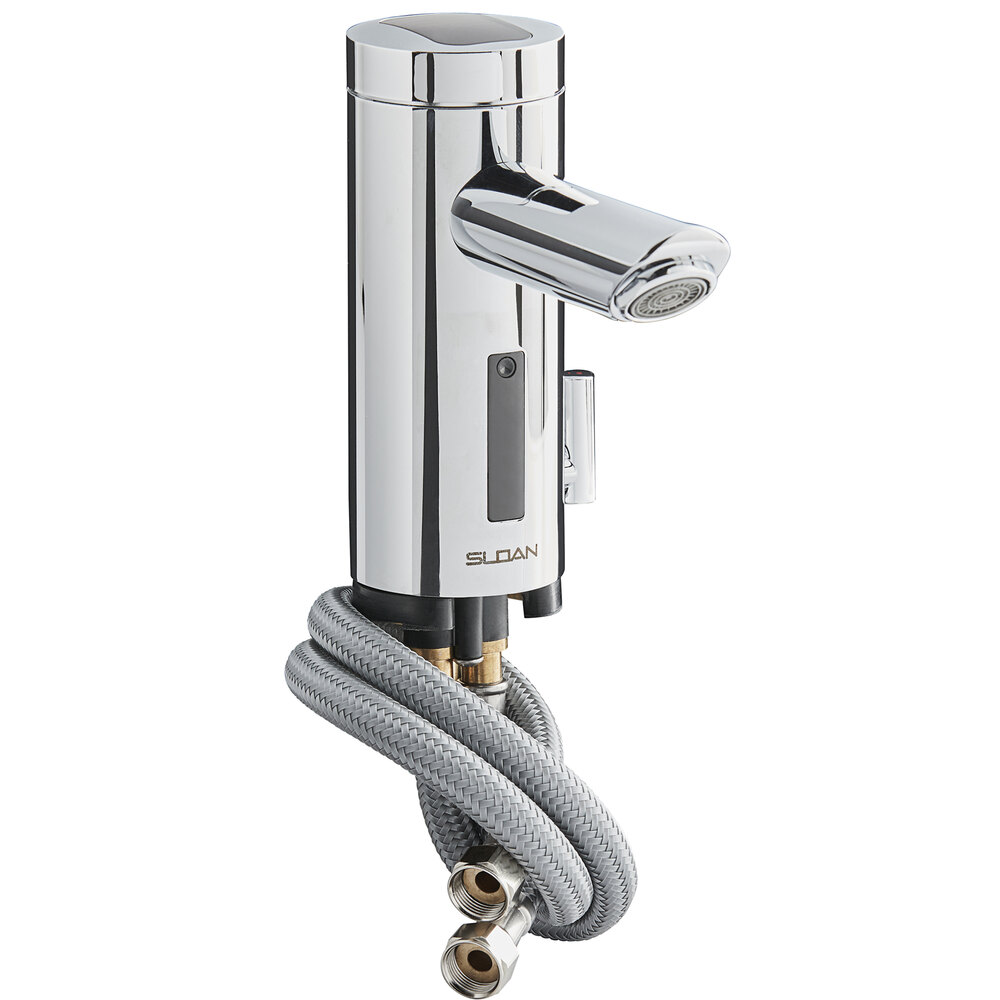 Sloan 3335017 Optima Deck Mounted Sensor Faucet with 4 3/8" Spout, 0.5 GPM Aerator, and Solar Power Supply