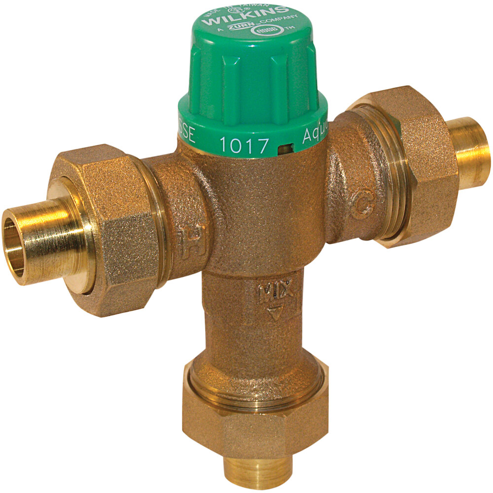 Zurn Elkay 34-ZW1017XLC Aqua-Gard 3/4" Tempering Mixing Valve with Copper Sweat Union Connection
