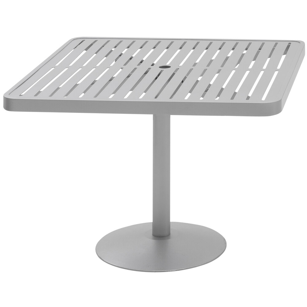 Wabash Valley HA2V79P Hanna Collection 36" Square Horizontal Slat Portable Pedestal Table