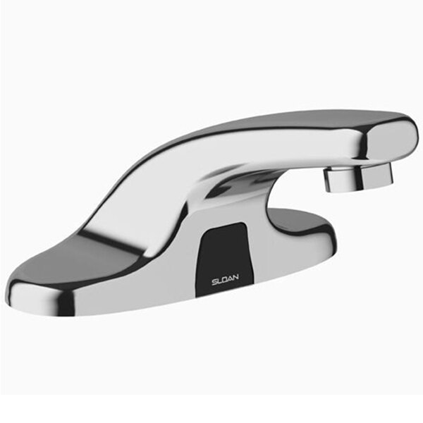 Sloan 3315025BT Optima Bluetooth Polished Chrome Battery Powered Deck Mounted 4 9/16" Sensor Faucet with 0.5 GPM Laminar Spray Device