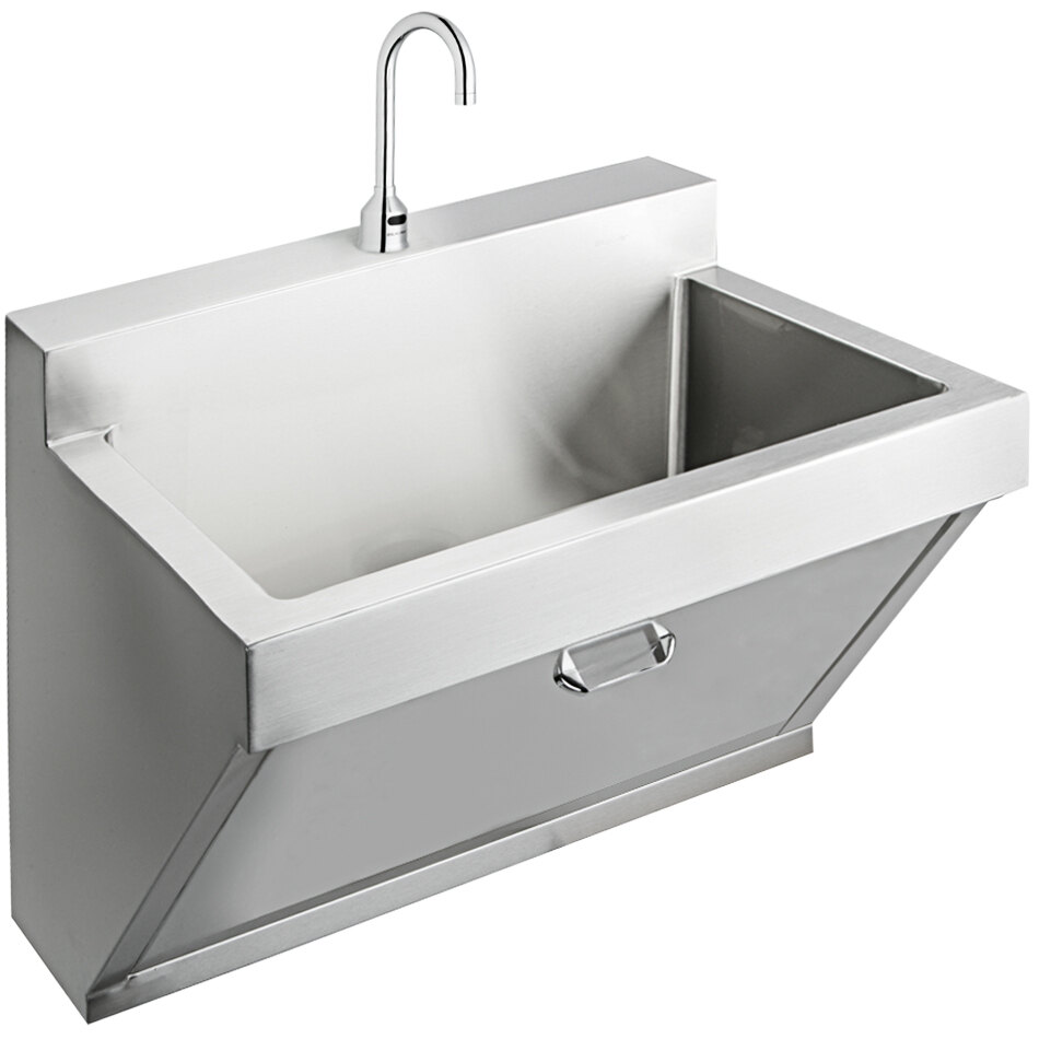 Zurn Elkay EWSF13026SACC Stainless Steel Wall Hung Single Bowl Surgeon Scrub Sink Kit - 26" x 16 1/4" x 11" Bowl
