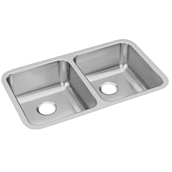 Zurn Elkay ELUH3118 Lusterstone Classic Double Bowl Undermount Sink - 13 1/2" x 16" x 7 7/8" Bowl