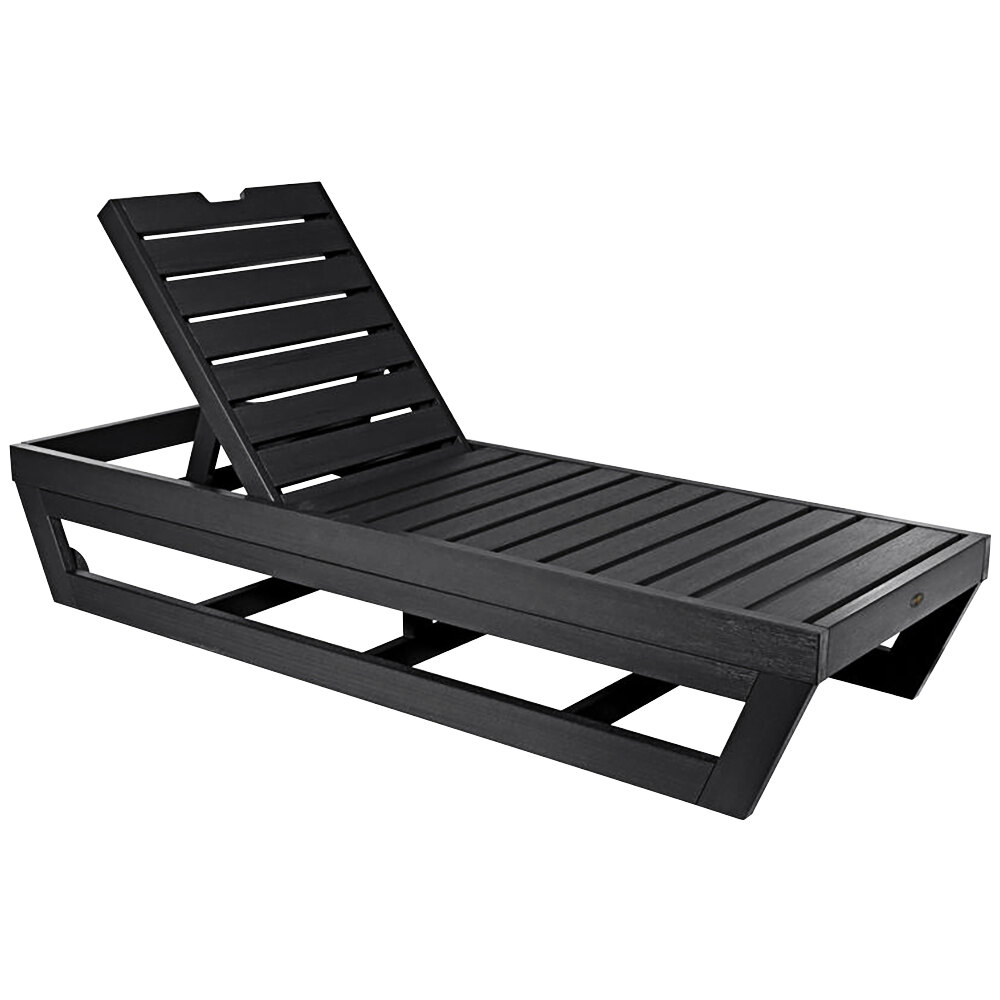 Sequoia by Highwood USA CM-LNGSQ61-BKE Pinehurst Black Faux Wood Chaise Lounge