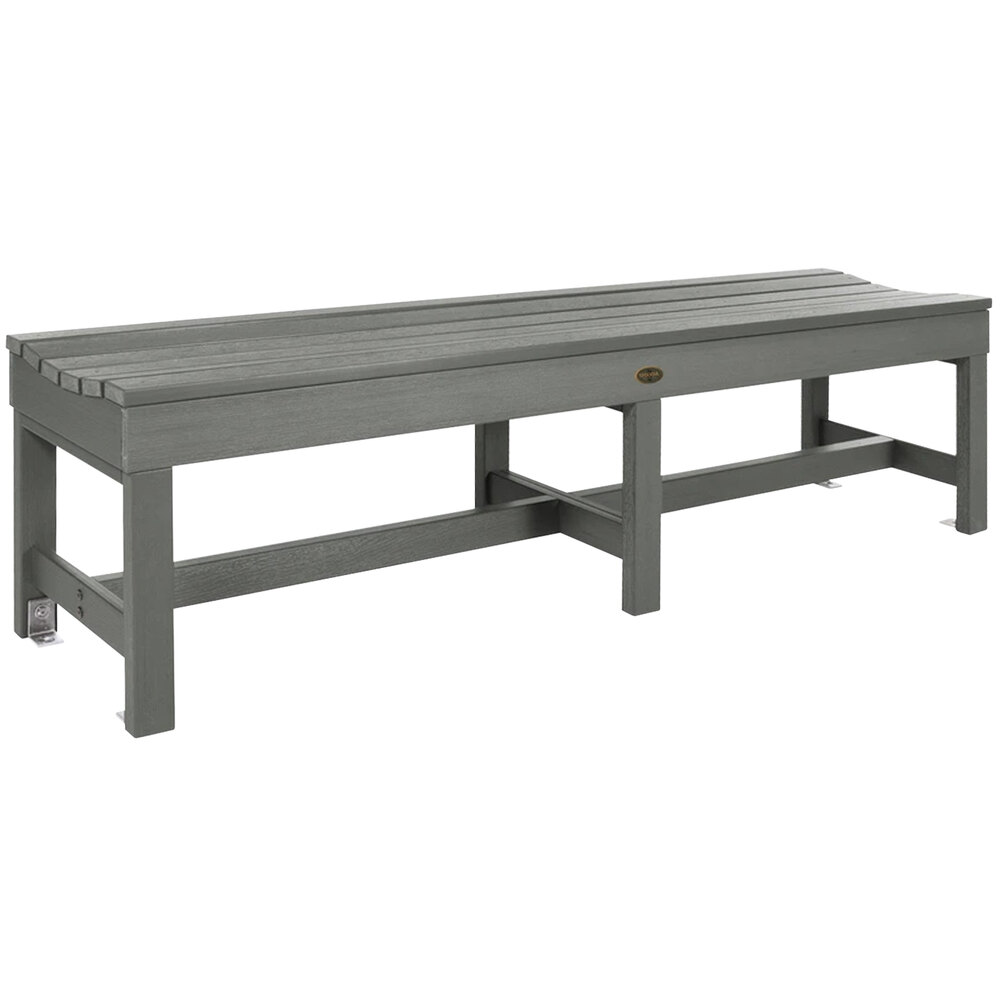 Sequoia by Highwood USA CM-BENSQ61-CGE Weldon 71" x 15 7/8" Coastal Teak Faux Wood Outdoor Backless Bench