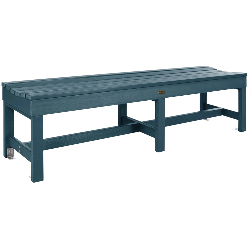 Sequoia by Highwood USA CM-BENSQ61-NBE Weldon 71" x 15 7/8" Nantucket Blue Faux Wood Outdoor Backless Bench