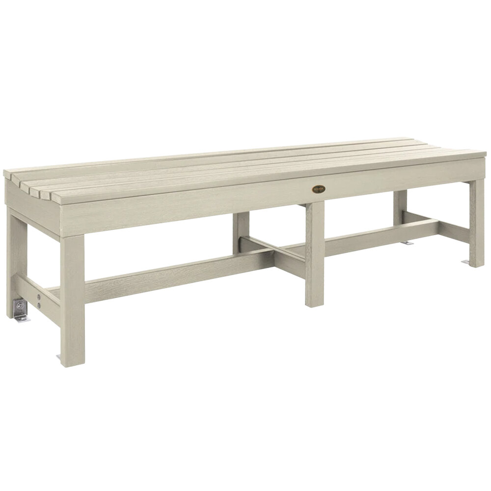 Sequoia by Highwood USA CM-BENSQ61-WAE Weldon 71" x 15 7/8" Whitewash Faux Wood Outdoor Backless Bench