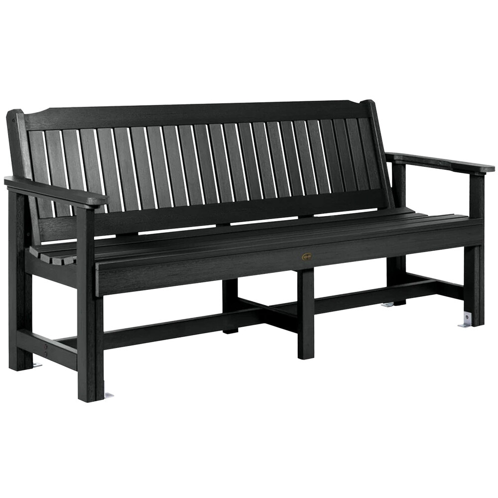 Sequoia by Highwood USA CM-BENSQ62-BKE Exeter 76 5/8" x 27 1/2" Black Faux Wood Outdoor Garden Bench