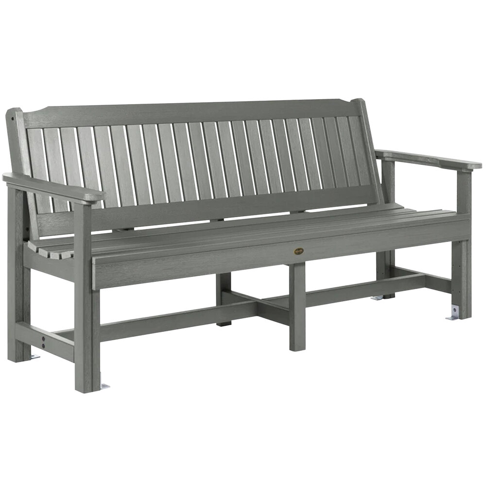 Sequoia by Highwood USA CM-BENSQ62-CGE Exeter 76 5/8" x 27 1/2" Coastal Teak Faux Wood Outdoor Garden Bench