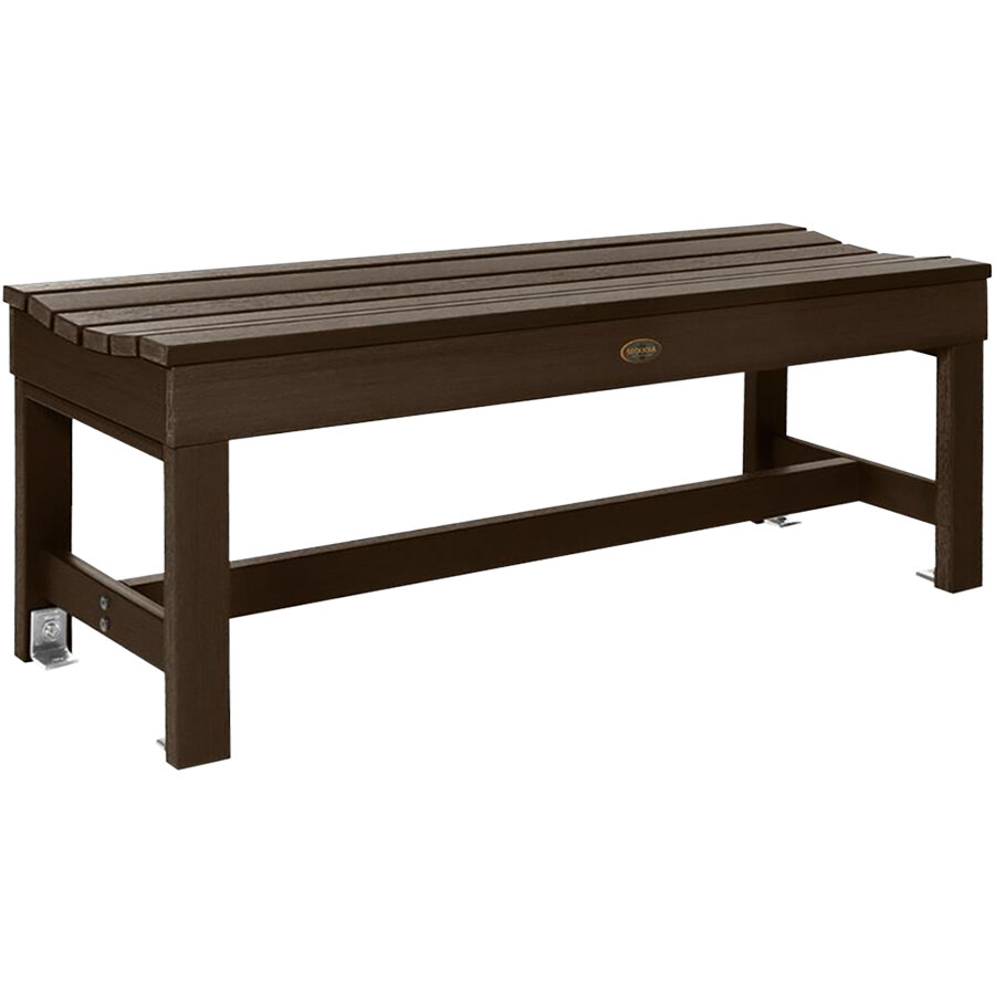 Sequoia by Highwood USA CM-BENSQ41-ACE Weldon 45 7/8" x 15 7/8" Weathered Acorn Faux Wood Outdoor Backless Bench