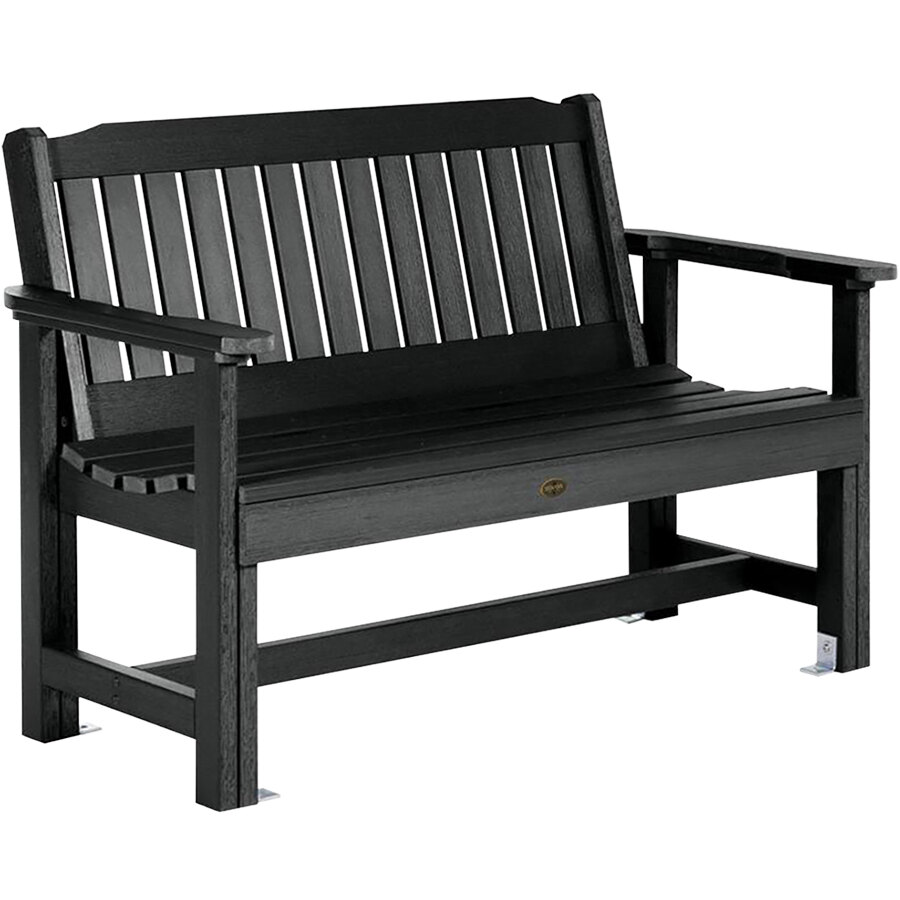Sequoia by Highwood USA CM-BENSQ42-BKE Exeter 51 1/2" x 27 1/2" Black Faux Wood Outdoor Garden Bench