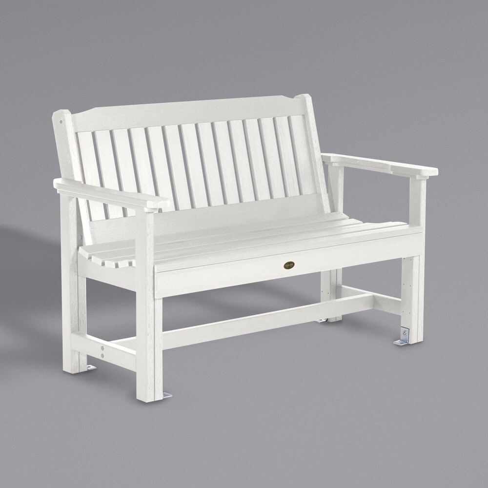 Sequoia Professional by Highwood USA CM-BENSQ42-WHE Exeter 51 1/2" x 27 1/2" White Faux Wood Outdoor Garden Bench