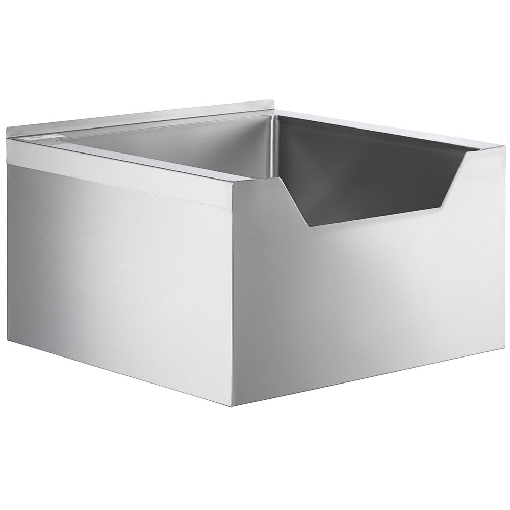 Regency 16-Gauge Stainless Steel One Compartment Floor Mop Sink with Notched Front - 24" x 24" x 12" Bowl