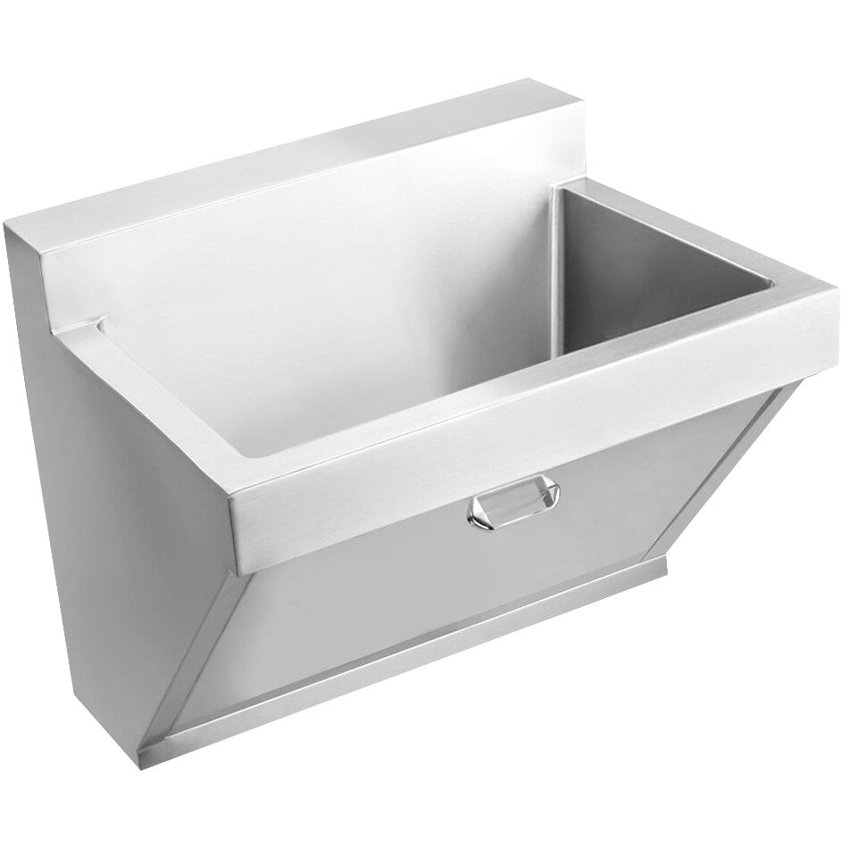Zurn Elkay EWSF130260 Stainless Steel Wall Hung Single Bowl Surgeon Scrub Sink with No Faucet Holes - 26" x 16 1/4" x 11" Bowl