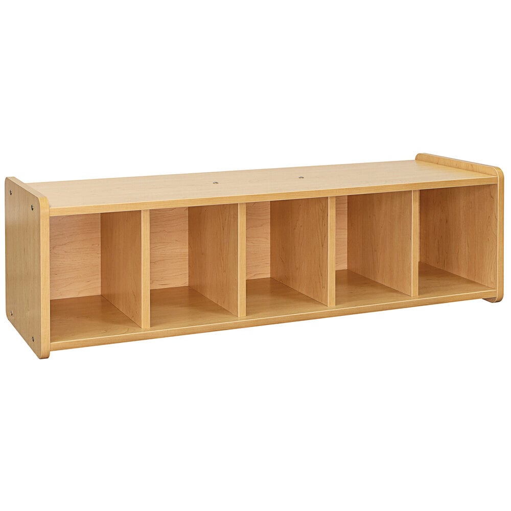 Tot Mate TM2185R.0577 Maple Laminate Book Bench Cubbie - 46" x 20" x 14"; Unassembled