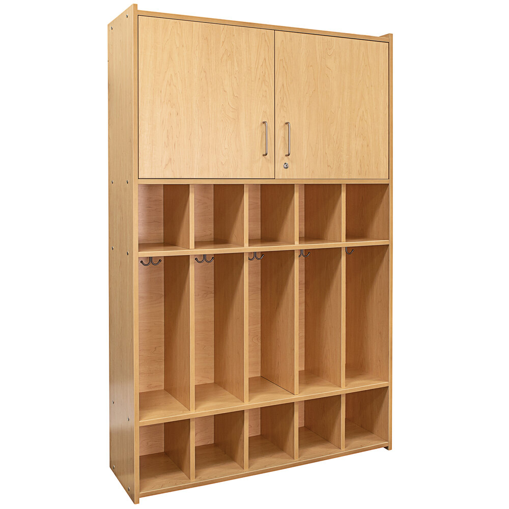 Tot Mate TM2431A.S2222 Maple 5 Section School Age Laminate Floor Locker - 46" x 15" x 71 1/2"