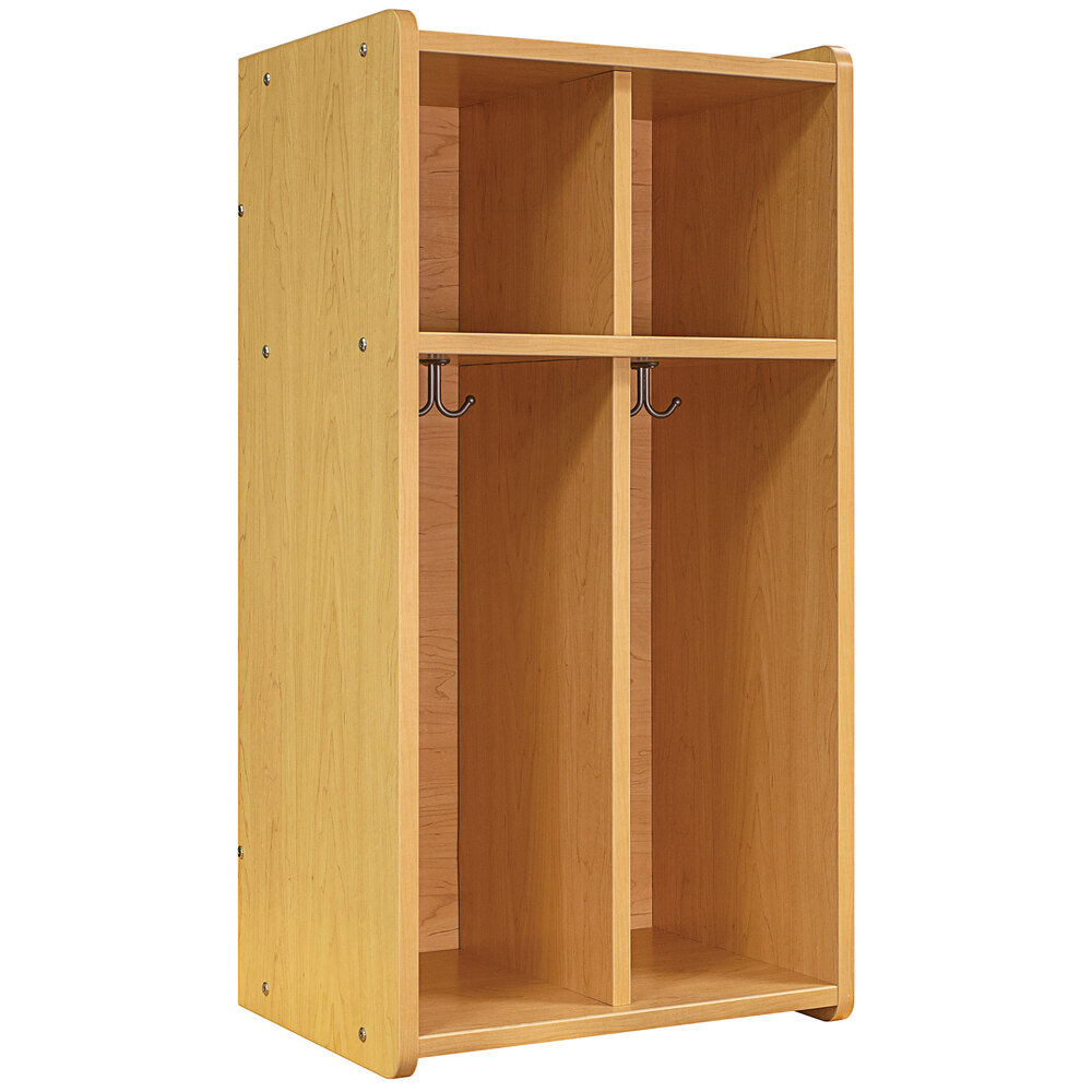 Tot Mate TML401A.S2222 Maple 2 Section Laminate Floor Locker - 19" x 15" x 37 1/2"