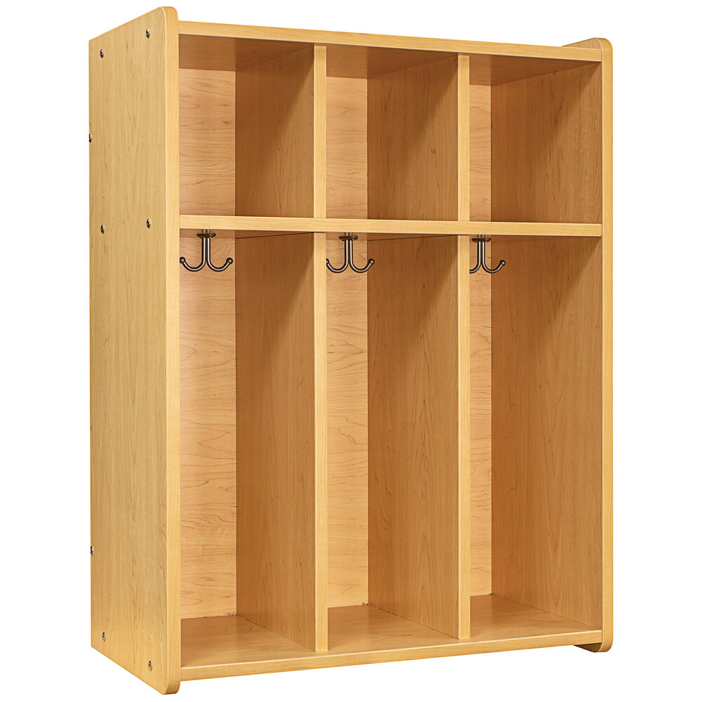 Tot Mate TML402A.S2222 Maple 3 Section Laminate Floor Locker - 28" x 15" x 37 1/2"