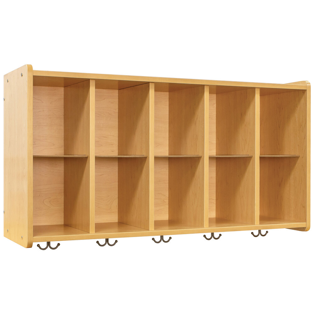 Tot Mate TM2410R.S2222 Maple Laminate Wall Cubbie Storage - 46" x 15" x 26"; Unassembled