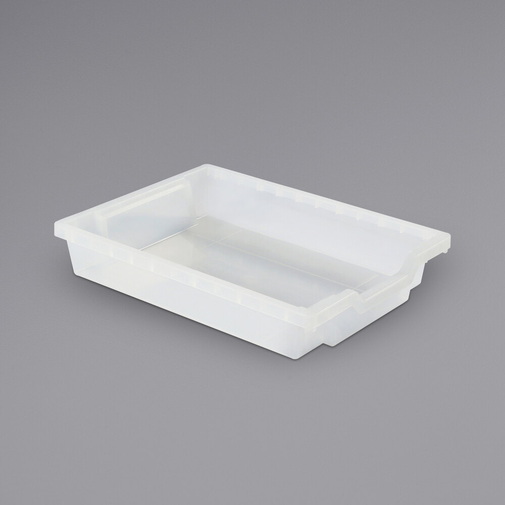 Tot Mate TM7521R.S0000 Small Translucent Bin - 16 3/4" x 12 1/2" x 3" - 10/Pack