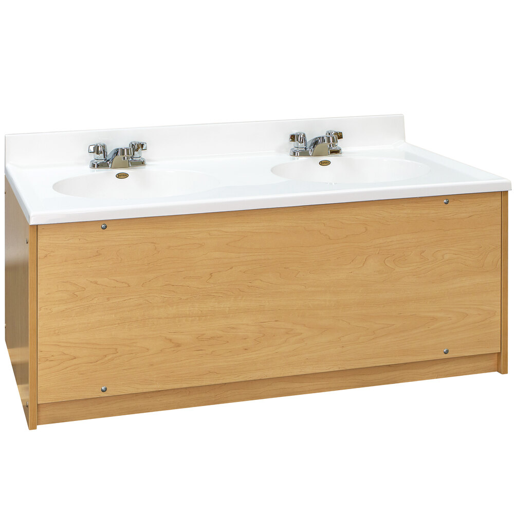 Tot Mate TM8352R.S2222 Maple Double Laminate Floor Vanity - 49" x 21" x 21 1/2"; Unassembled