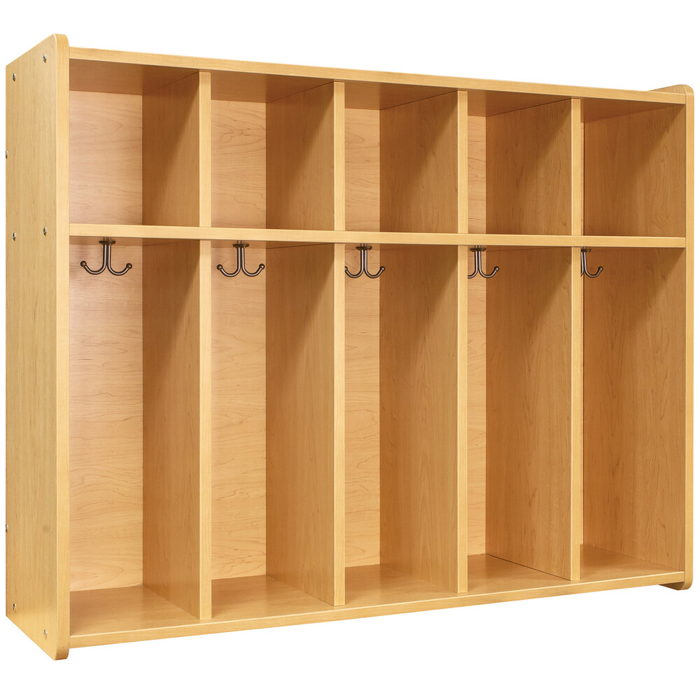 Tot Mate TML403R.S2222 Maple 5 Section Laminate Floor Locker - 46" x 15" x 37 1/2"; Unassembled
