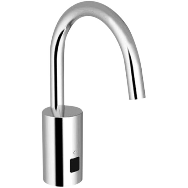 Sloan 3335162 Optima Bluetooth Polished Chrome Battery Powered Deck Mounted 5 7/8" Gooseneck Sensor Faucet with Side Mixer and 0.35 GPM Multi-Laminar Spray Device