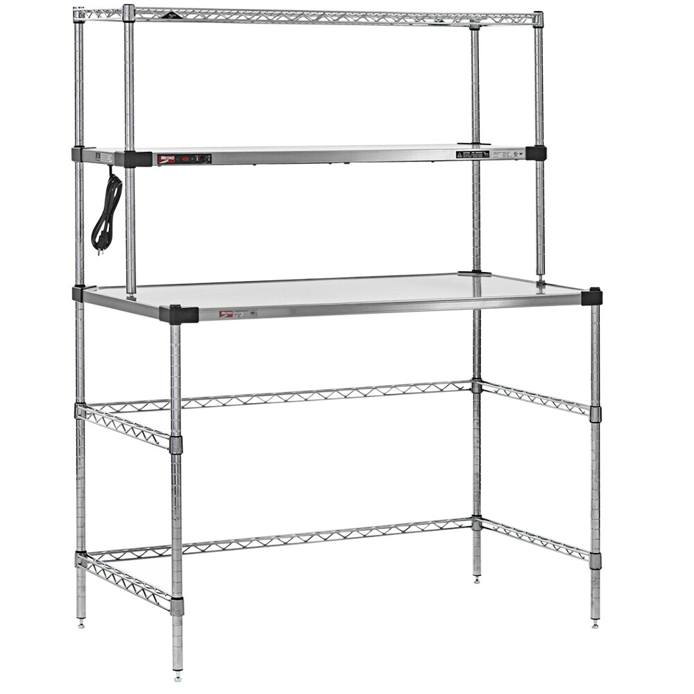 Metro Super Erecta EZHS48W-KIT 24" x 48" Workstation with Stainless Steel Heated Shelf - 120V, 400W