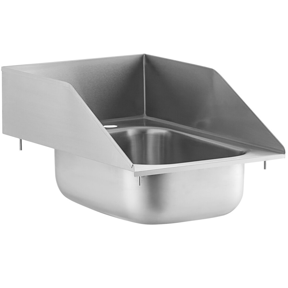 Regency 10" x 14" x 5" 20 Gauge Stainless Steel One Compartment Drop-In Sink with Side Splashes