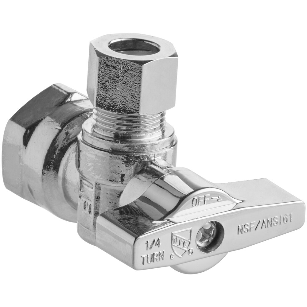 Easyflex EFSV-AG-12FT38C Quarter Turn FIP Compression Angled Supply Stop Valve with 1/2" FIP x 3/8" OD Compression