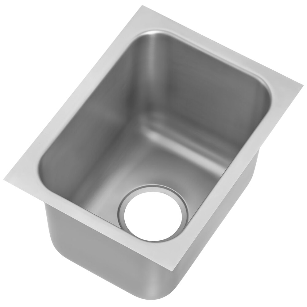 Vollrath 10101-1P 12" x 16" 1 Compartment 20-Gauge Stainless Steel Weld-In / Undermount Sink with 3 1/2" Drain Hole - 9 1/4" Deep