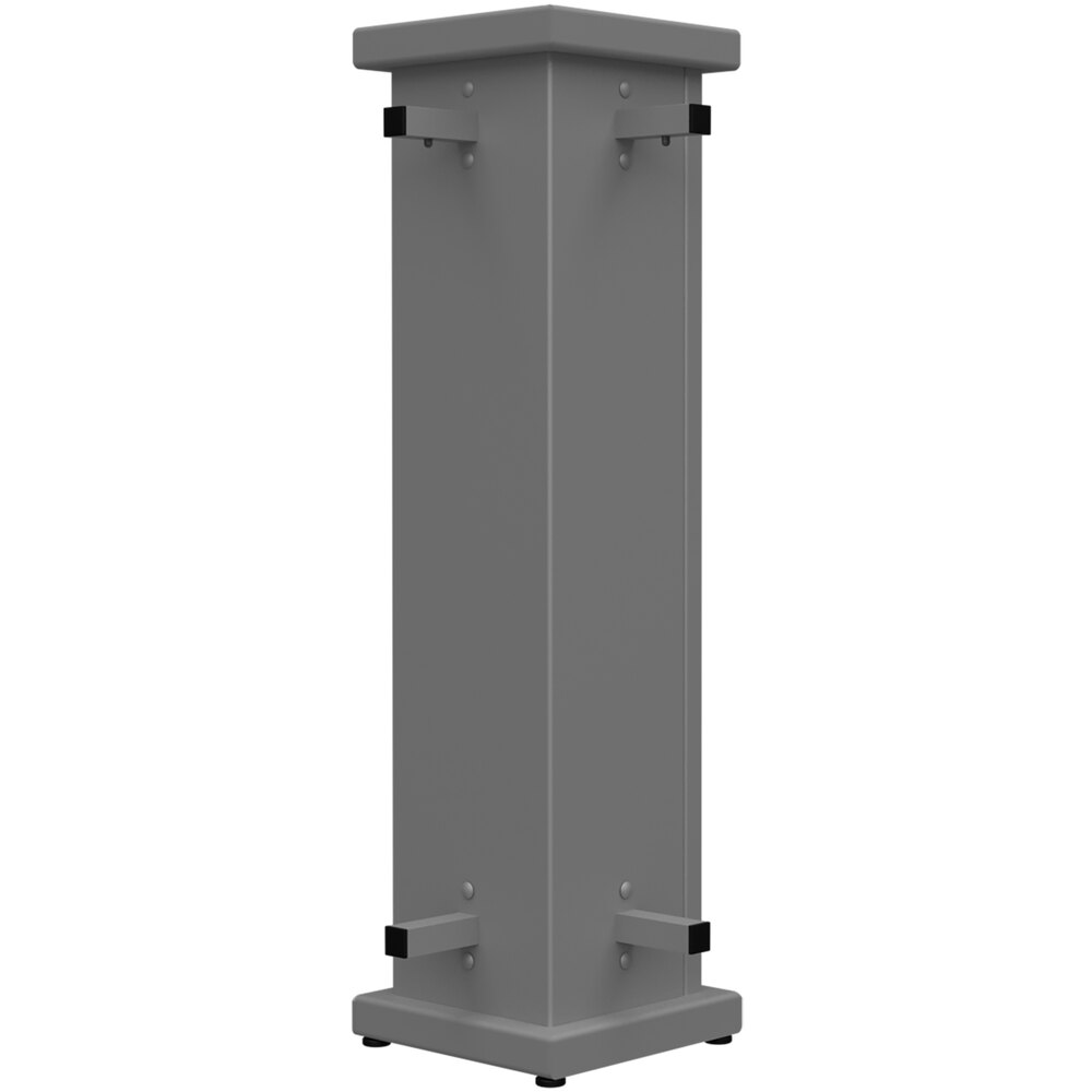 SelectSpace 10" x 10" x 36" Stock Gray Corner Planter with Square Top Cut-Out