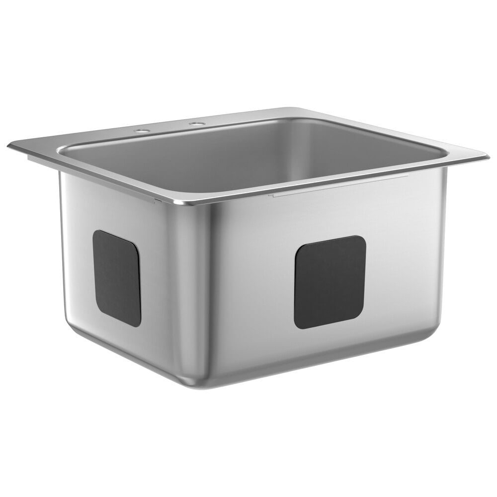 Waterloo 20" x 16" x 12" 18 Gauge Stainless Steel One Compartment Drop-In Sink