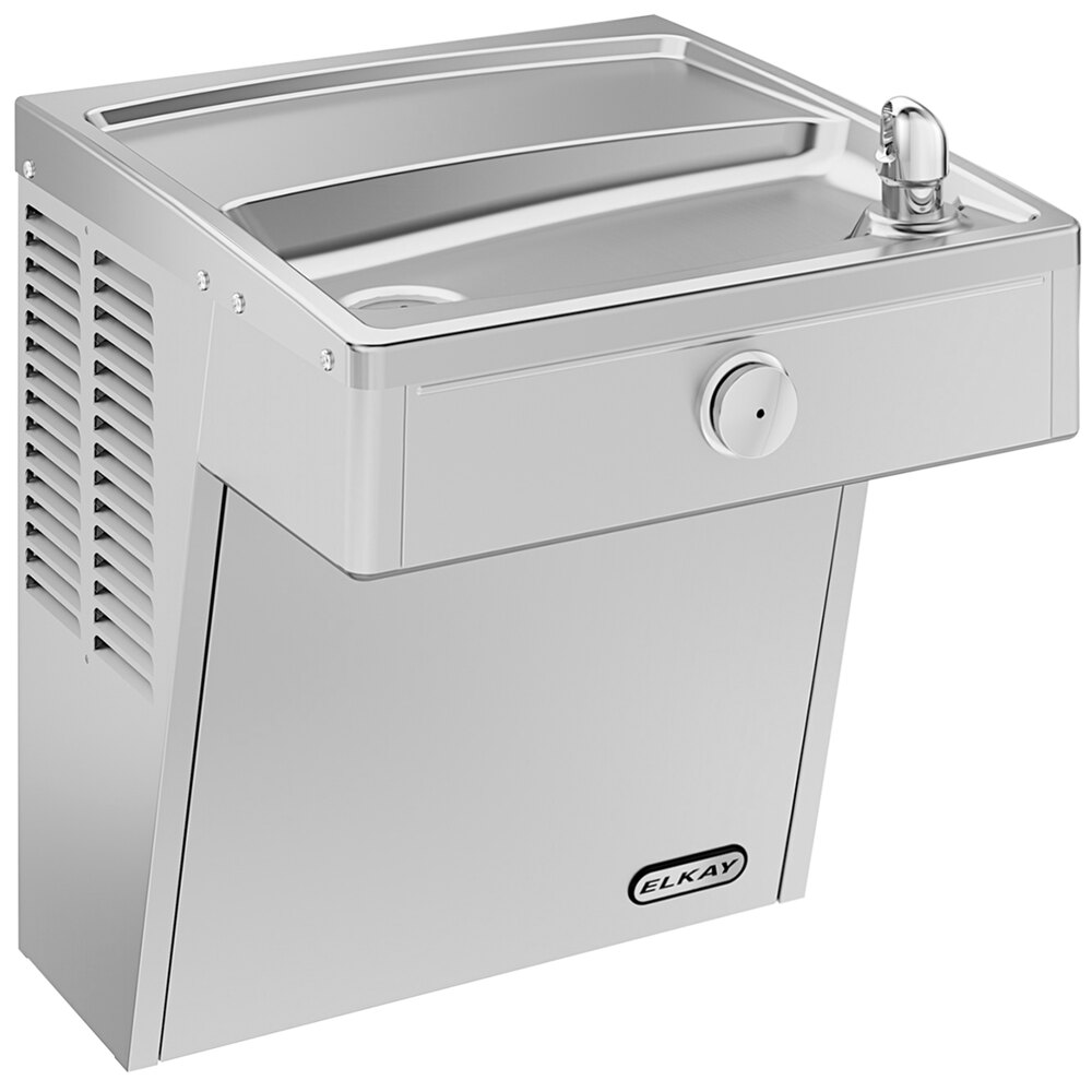 Zurn Elkay VRCFR8S 8 GPH Stainless Steel Wall Mount Non-Filtered Frost-Resistant Vandal-Resistant Drinking Fountain - Chilled