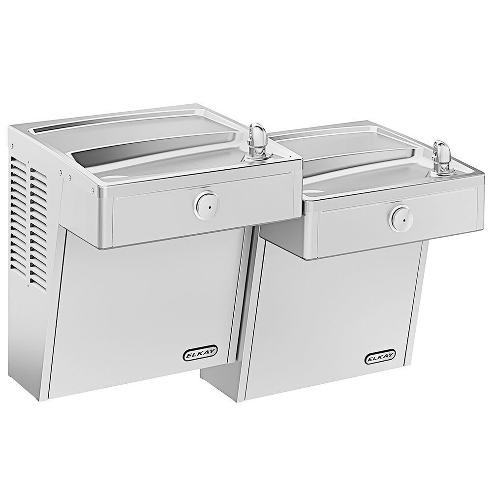 Zurn Elkay VRCTLDDSC Stainless Steel Wall Mount Non-Filtered Bi-Level Vandal-Resistant Drinking Fountain - Non-Refrigerated