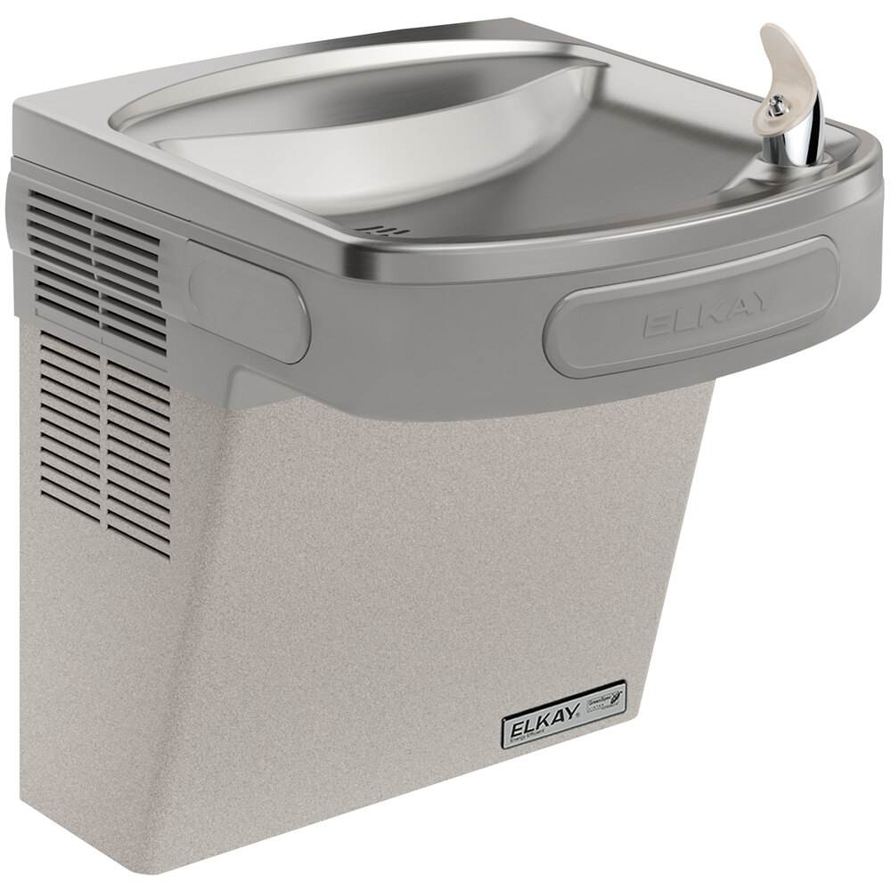 Zurn Elkay EZSG8L 8 GPH Light Gray Wall Mount Non-Filtered GreenSpec Drinking Fountain with Extra Deep Basin - Chilled