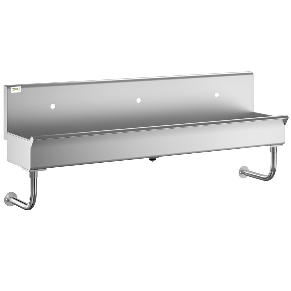 Regency Wall-Mounted 72" x 17 1/2" Hand Sink for 3 Single-Inlet Faucets