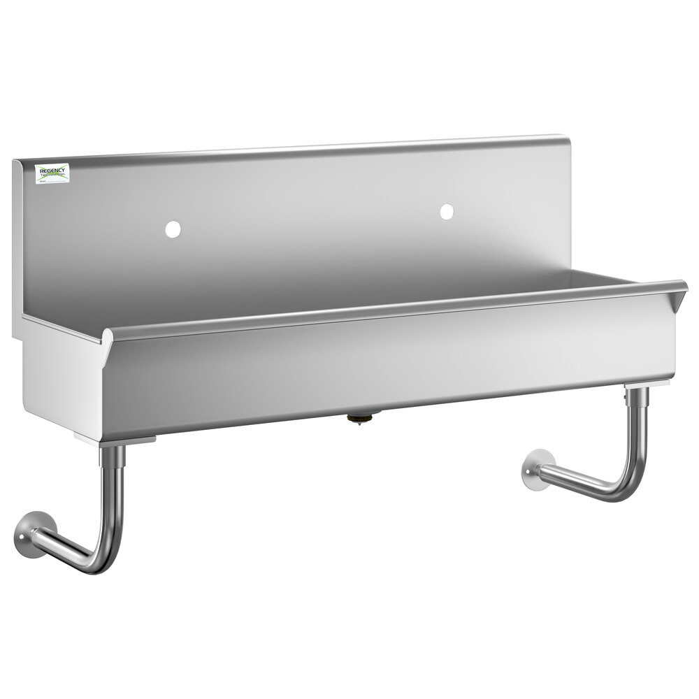 Regency Wall-Mounted 48" x 17 1/2" Hand Sink for 2 Single-Inlet Faucets