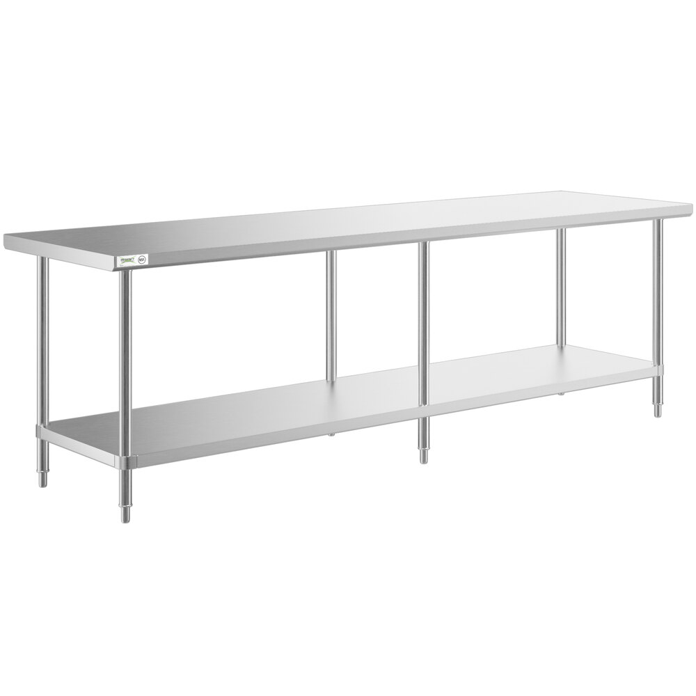 2228271.jpg Regency 30" x 108" 16-Gauge 304 Stainless Steel Commercial Work Table with Undershelf