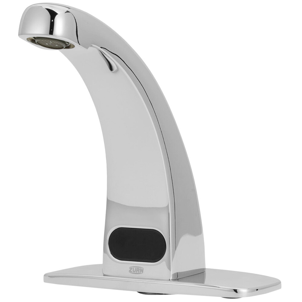 Zurn Elkay Z6913-XL-CP4 AquaSense Deck Mount Sensor Faucet with 4" Cover Plate and 6 5/16" Spout (0.5 GPM), Battery-Powered