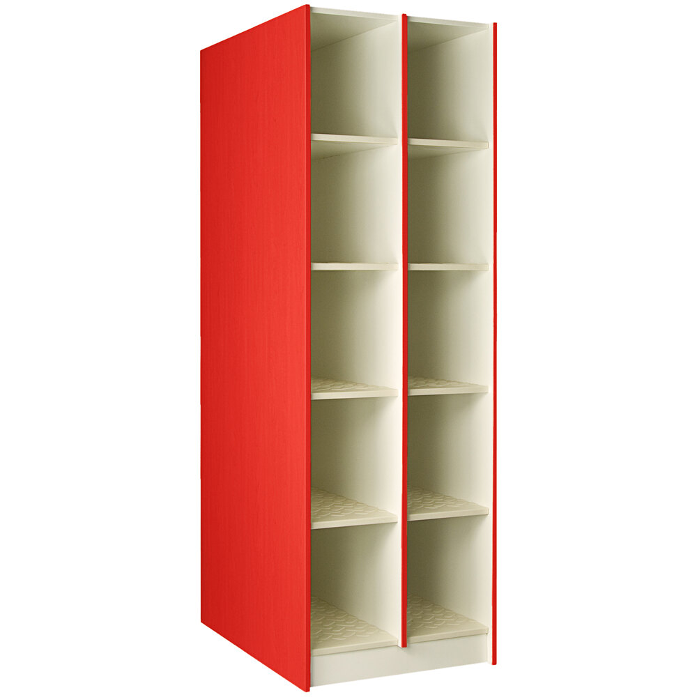 I.D. Systems 40" Deep Tulip Red 10 Compartment Instrument Storage Cabinet 89418 278440 Z043