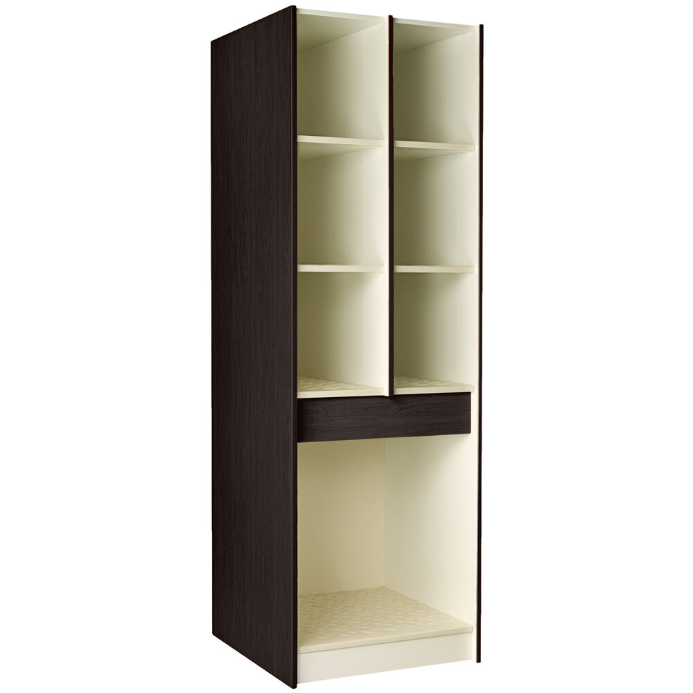 I.D. Systems 29" Deep Midnight Maple Instrument Storage Cabinet with (6) 12 3/8" Compartments and (1) 25 1/2" Compartment 89428 278429 Z023