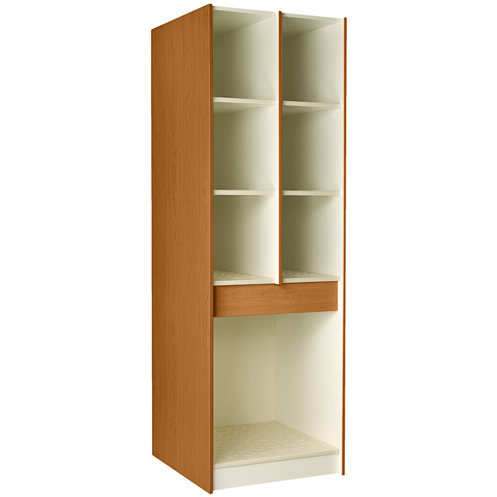 I.D. Systems 29" Deep Light Oak Instrument Storage Cabinet with (6) 12 3/8" Compartments and (1) 25 1/2" Compartment 89428 278429 Z024
