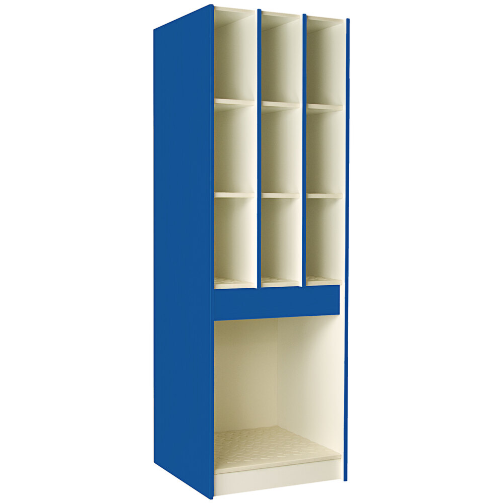 I.D. Systems 29" Deep Royal Blue Instrument Storage Cabinet with (9) 8" Compartments and (1) 25 1/2" Compartment 89426 278429 Z045