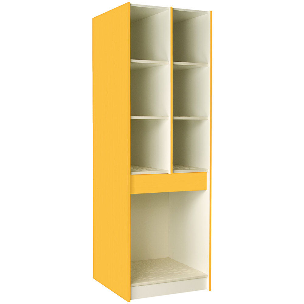 I.D. Systems 29" Deep Sun Yellow Instrument Storage Cabinet with (6) 12 3/8" Compartments and (1) 25 1/2" Compartment 89428 278429 Z042