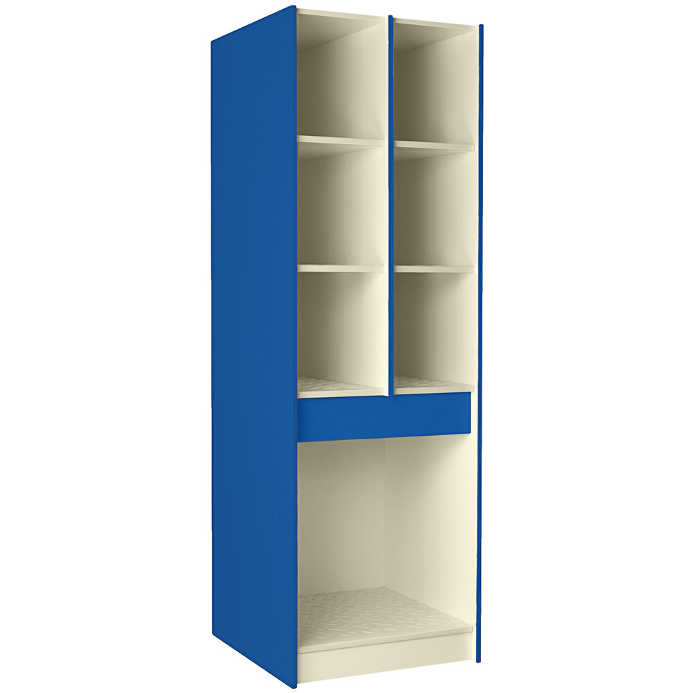 I.D. Systems 29" Deep Royal Blue Instrument Storage Cabinet with (6) 12 3/8" Compartments and (1) 25 1/2" Compartment 89428 278429 Z045