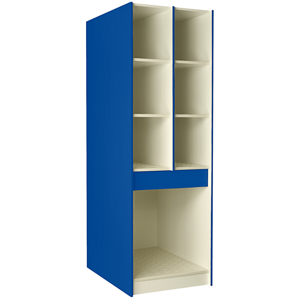 I.D. Systems 40" Deep Royal Blue Instrument Storage Cabinet with (6) 12 3/8" Compartments and (1) 25 1/2" Compartment 89428 278440 Z045