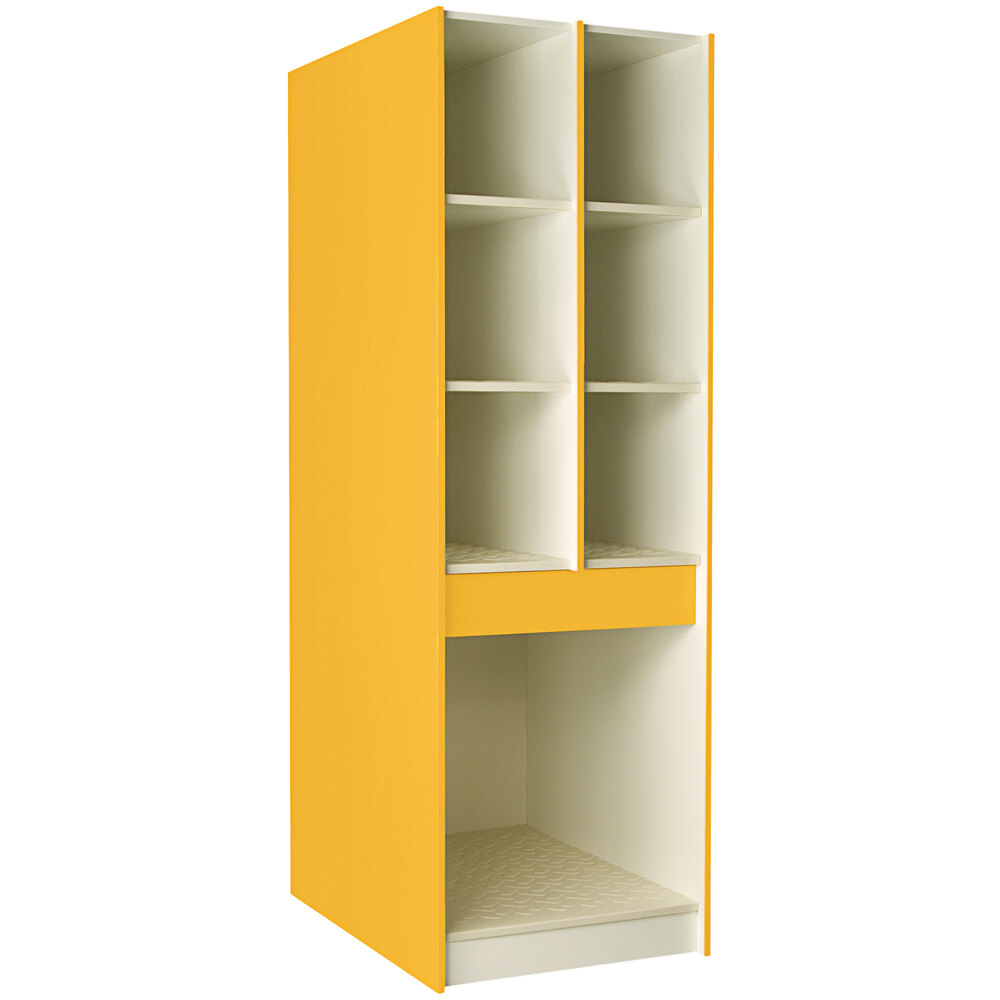 I.D. Systems 40" Deep Sun Yellow Instrument Storage Cabinet with (6) 12 3/8" Compartments and (1) 25 1/2" Compartment 89428 278440 Z042